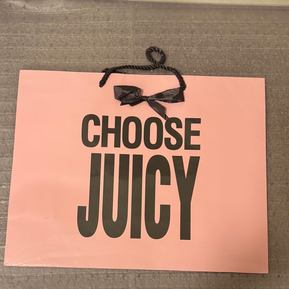 Juicy Couture Pink Tote with Black Bow- rare find collection item